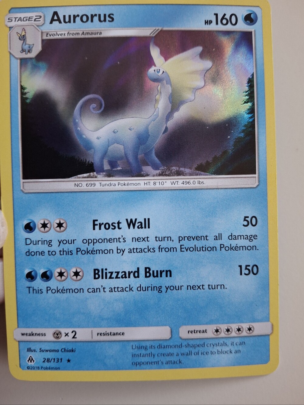 Aurorus 28/131 Holo Rare Forbidden Light Pokemon Trading Card